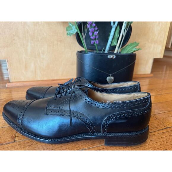 Allen Edmonds Men\'s Black Sanford Leather Oxford Shoes size 14AA (sh800